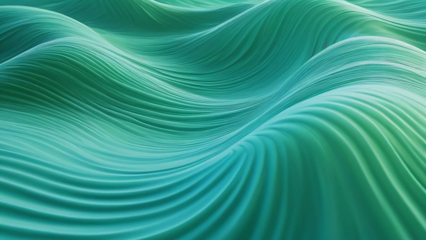 Brush stroke texture forming abstract waves and ripples in grapeseed green and light blue colors organic flowing patterns shot from side angle with dramatic lighting high-quality ultra-realistic cinematic 8K UHD high resolution sharp and detail