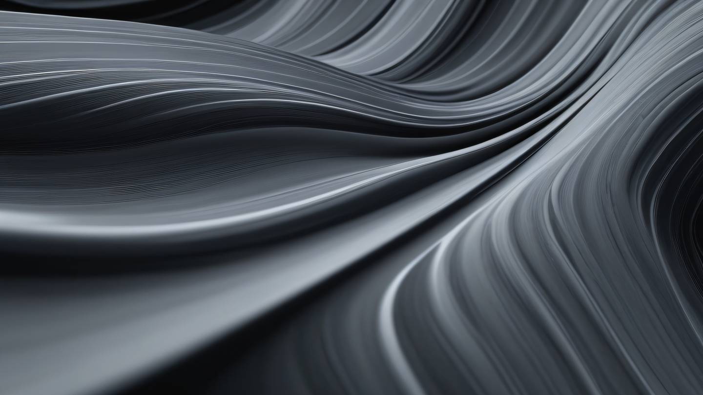 Abstract flowing lines in gray and black creating dynamic wave patterns suggesting motion and connectivity. Camera angle: Dutch angle perspective high-quality ultra-realistic cinematic 8K UHD high resolution sharp and detail